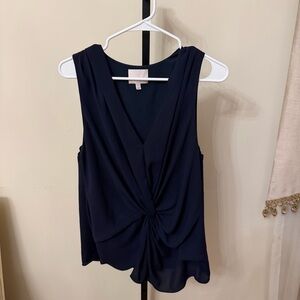 Cinq à Sept Navy Twist-Front Blouse